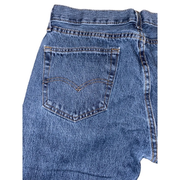 Levi's 505 Mens Denim Blue Jeans 32x30 Regular Fit Medium Wash 100% Cotton - Picture 9 of 11